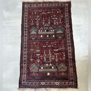 Original Persian, handmade, wool on wool, tribal, prayer rug